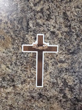 Wood cross sticker