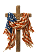 God and country cross sticker