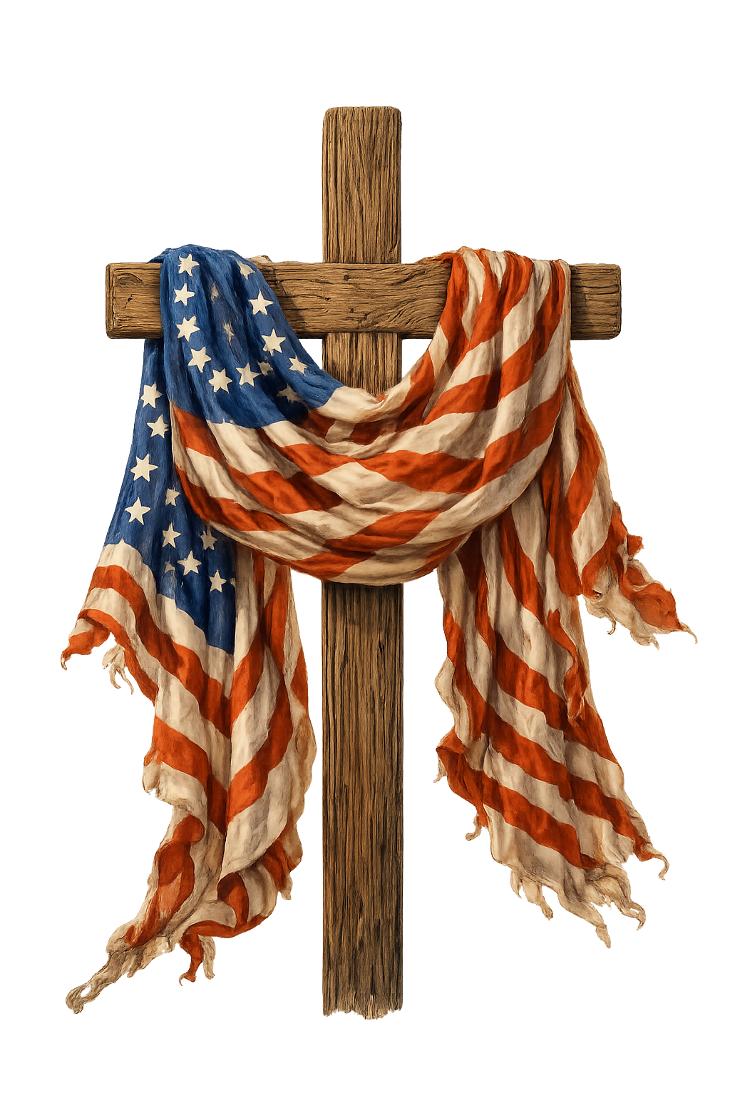 God and country cross sticker