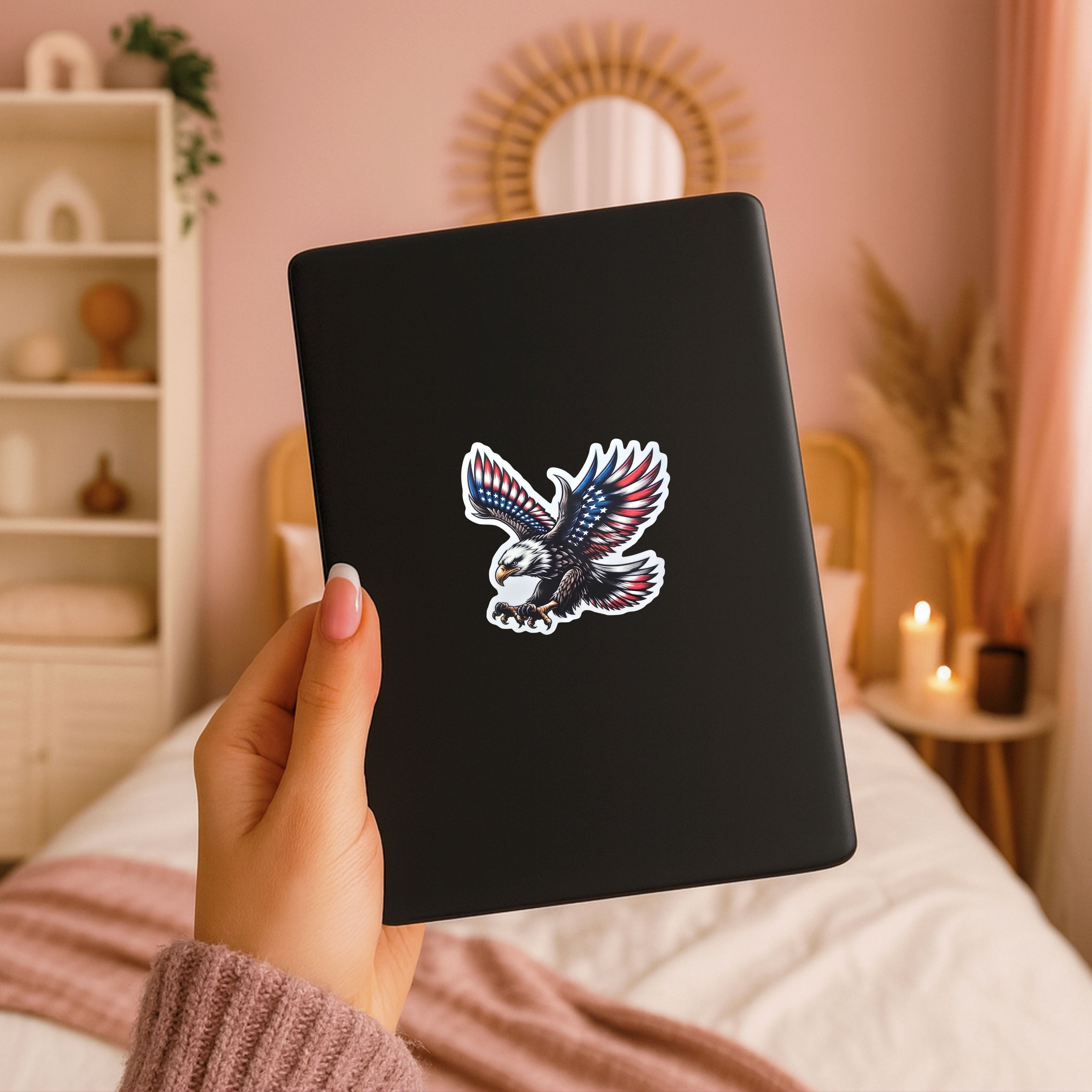 Patriotic wings sticker