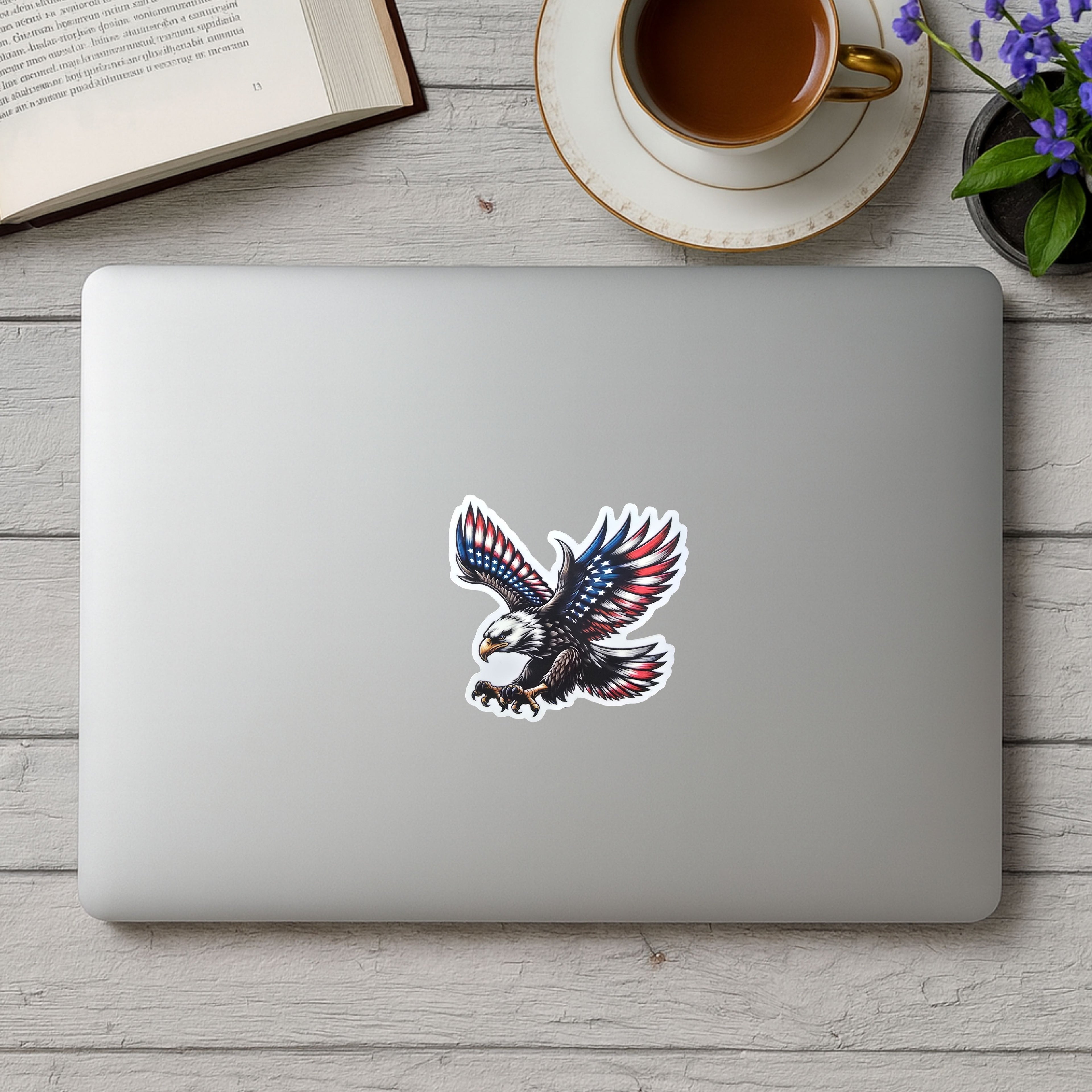 Patriotic wings sticker