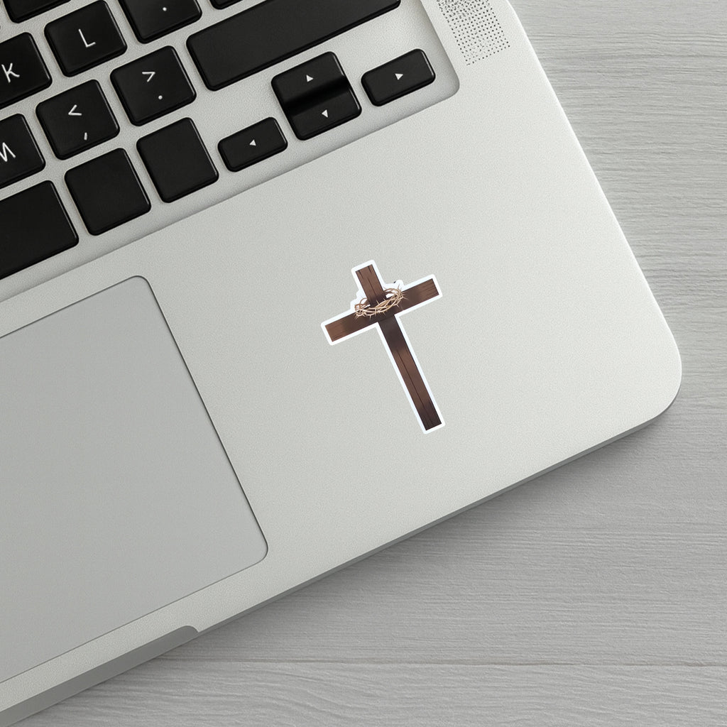 Wood cross sticker